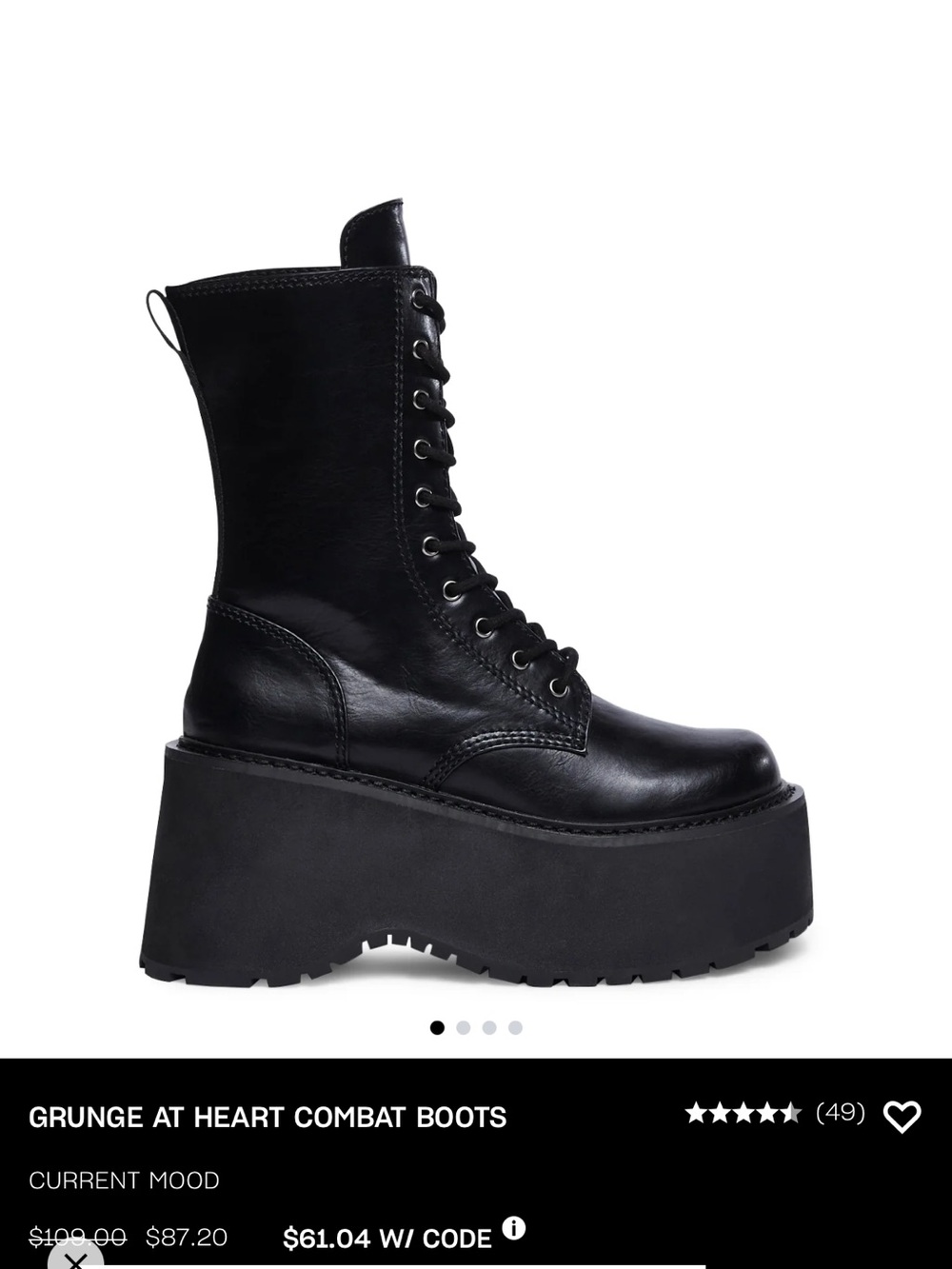 Dolls Kill Combat Boots - Picture 2 of 2